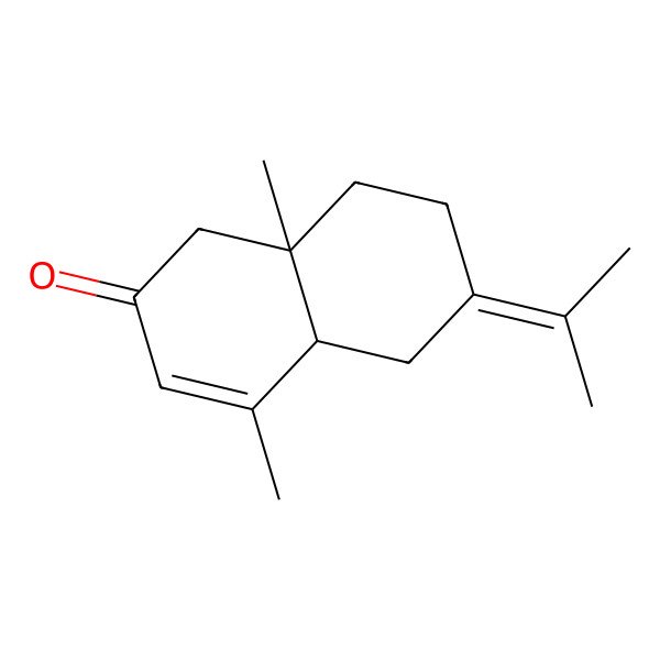2D Structure of 2(1H)-Naphthalenone, 4a,5,6,7,8,8a-hexahydro-4,8a-dimethyl-6-(1-methylethylidene)-, (4aR-cis)-