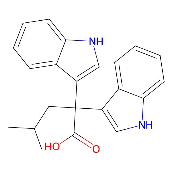 2D Structure of 2,2-Bis(3,3'-indolyl)-isocaproic acid