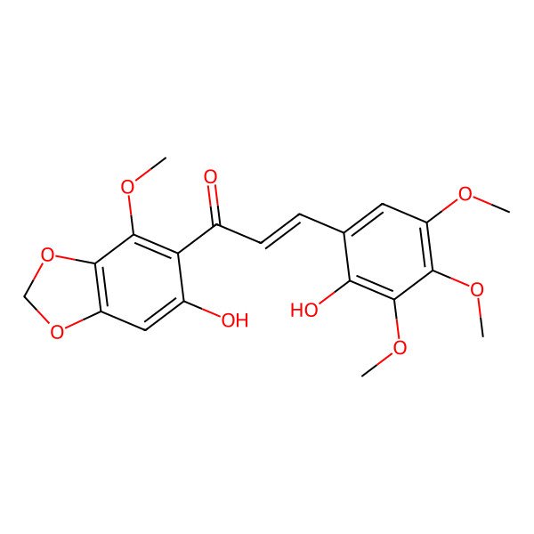 2D Structure of 2,2'-Dihydroxy-3,4,5,6'-tetramethoxy-4',5'-methylenedioxychalcone