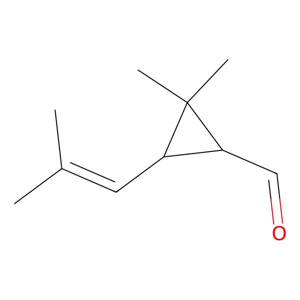 2D Structure of 2,2-Dimethyl-3-(2-methylprop-1-enyl)cyclopropane-1-carbaldehyde