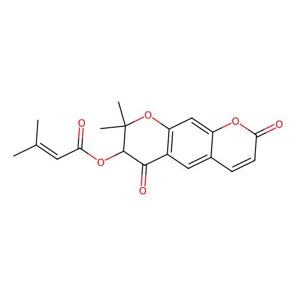 2D Structure of (2,2-dimethyl-4,8-dioxo-3H-pyrano[3,2-g]chromen-3-yl) 3-methylbut-2-enoate
