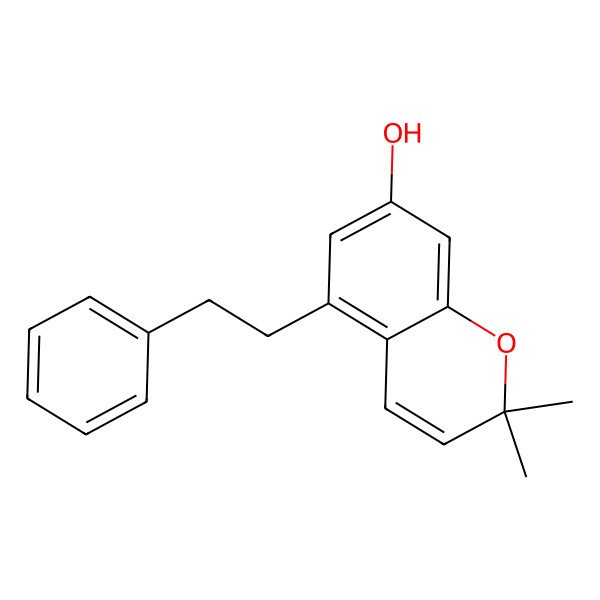 2D Structure of 2,2-Dimethyl-5-(2-phenylethyl)chromen-7-ol
