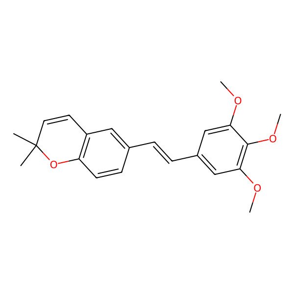2D Structure of 2,2-Dimethyl-6-[2-(3,4,5-trimethoxyphenyl)ethenyl]chromene