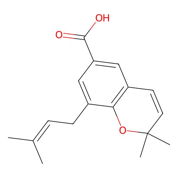 2D Structure of 2,2-Dimethyl-8-prenylchromene 6-carboxylic acid