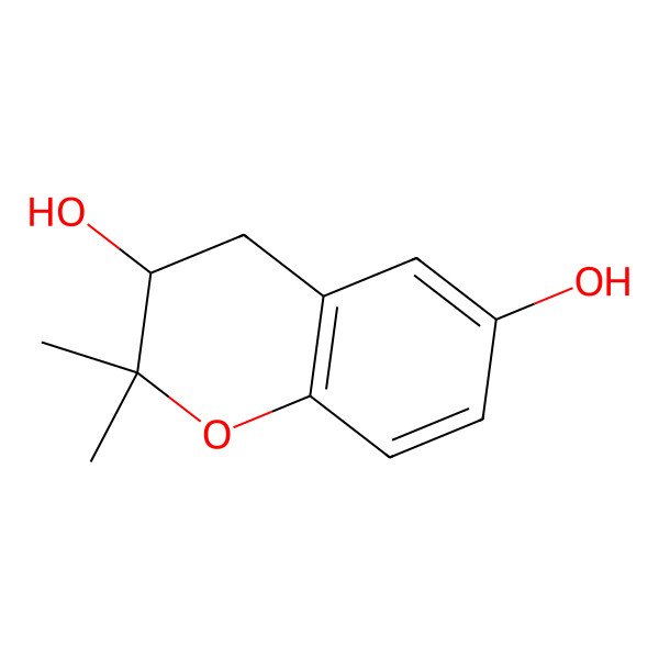 2D Structure of 2,2-Dimethylchroman-3,6 diol