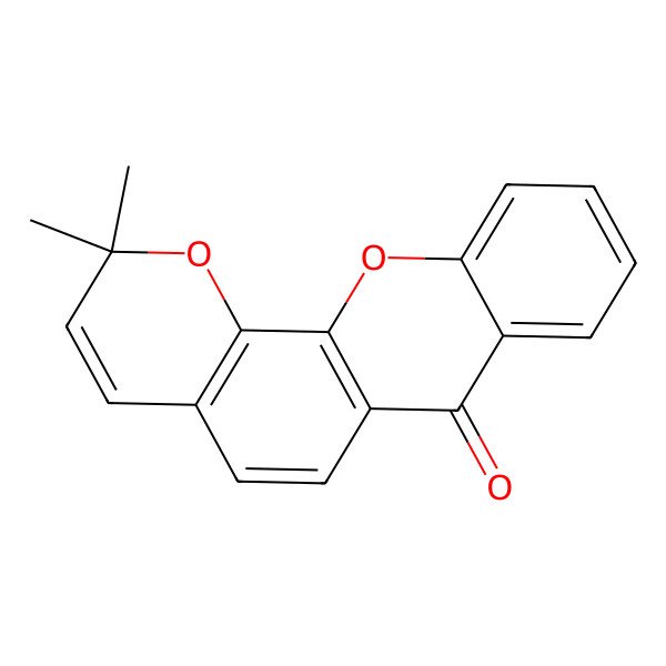 2D Structure of 2,2-Dimethylpyrano[3,2-c]xanthen-7-one