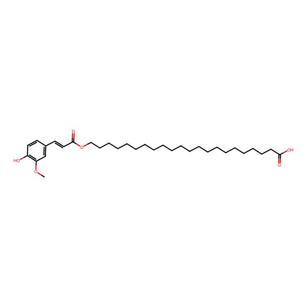 2D Structure of 22-[(E)-3-(4-hydroxy-3-methoxyphenyl)prop-2-enoyl]oxydocosanoic acid