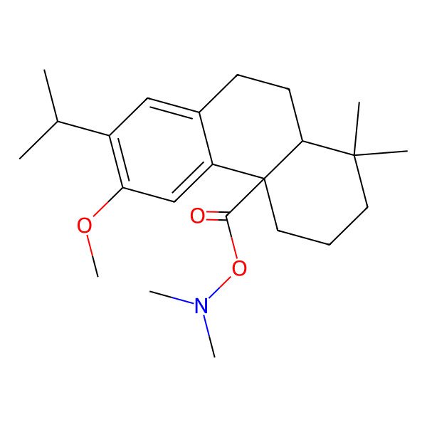 2D Structure of dimethylamino (4aR,10aS)-6-methoxy-1,1-dimethyl-7-propan-2-yl-2,3,4,9,10,10a-hexahydrophenanthrene-4a-carboxylate