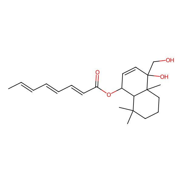 2D Structure of [(4S,4aS,8aS)-4-hydroxy-4-(hydroxymethyl)-4a,8,8-trimethyl-5,6,7,8a-tetrahydro-1H-naphthalen-1-yl] (2E,4E,6E)-octa-2,4,6-trienoate