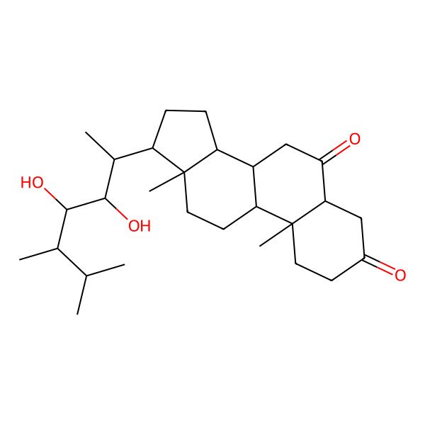 2D Structure of 22,23-Dihydroxyergostane-3,6-dione