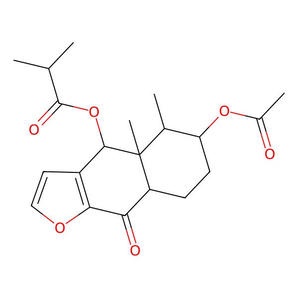 2D Structure of [(4S,4aR,5R,6S,8aR)-6-acetyloxy-4a,5-dimethyl-9-oxo-4,5,6,7,8,8a-hexahydrobenzo[f][1]benzofuran-4-yl] 2-methylpropanoate