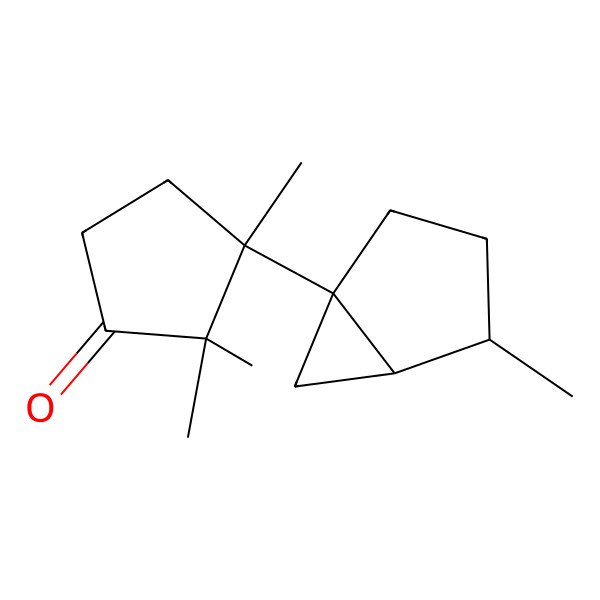 2D Structure of 2,2,3-Trimethyl-3-(4-methyl-1-bicyclo[3.1.0]hexanyl)cyclopentan-1-one