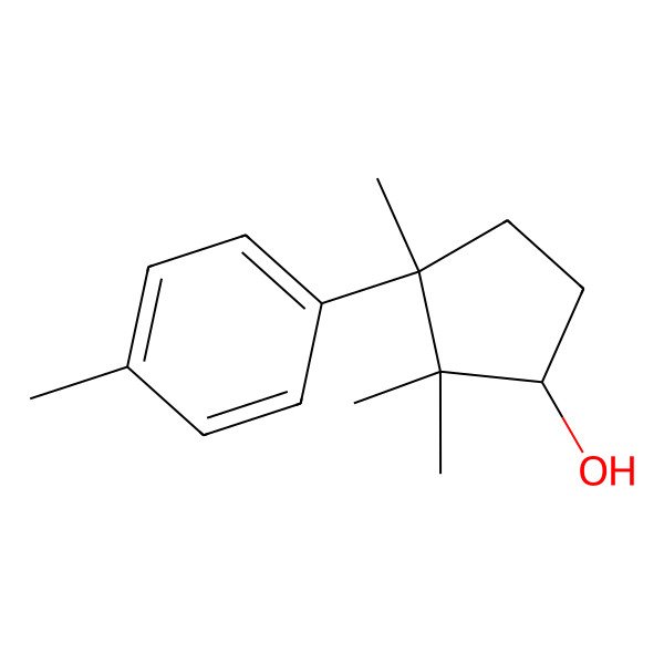 2D Structure of 2,2,3-Trimethyl-3-(4-methylphenyl)cyclopentan-1-ol 2D Structure of 2,2,3-Trimethyl-3-(4-methylphenyl)cyclopentan-1-ol