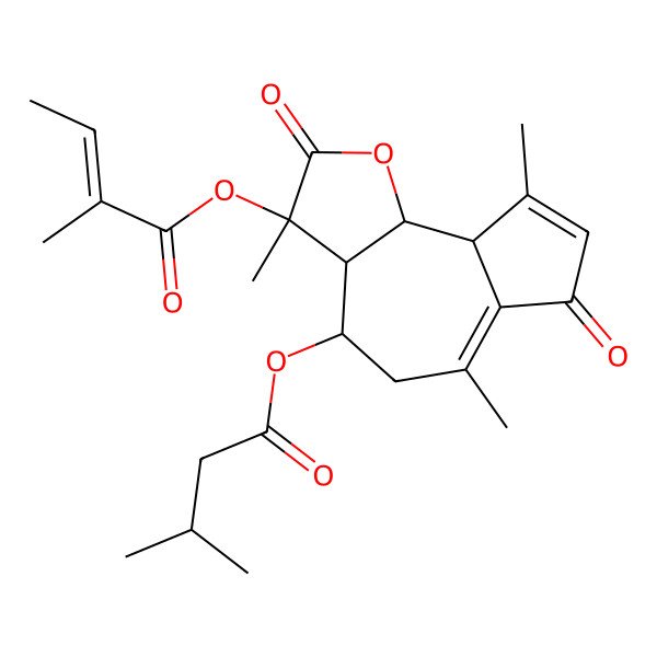 2D Structure of [(3S,3aR,4S,9aR,9bS)-3,6,9-trimethyl-4-(3-methylbutanoyloxy)-2,7-dioxo-4,5,9a,9b-tetrahydro-3aH-azuleno[4,5-b]furan-3-yl] (Z)-2-methylbut-2-enoate