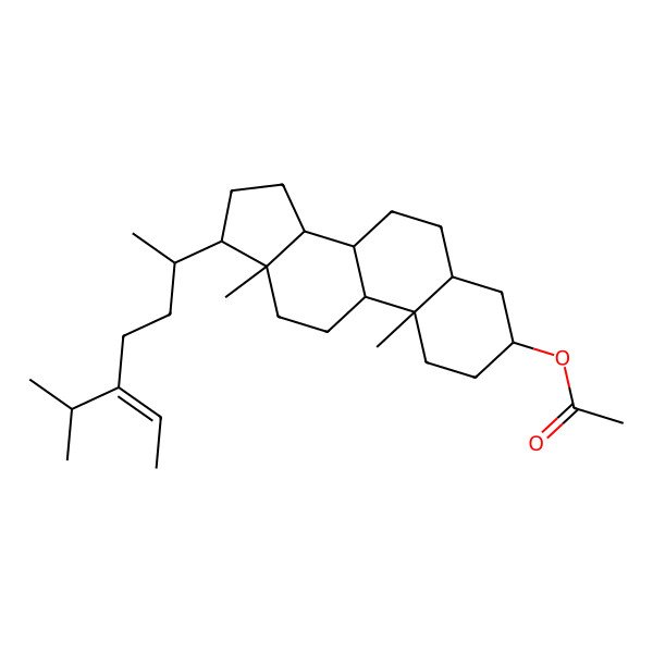 2D Structure of [(3S,5S,8R,9S,10S,13R,14S,17R)-10,13-dimethyl-17-[(Z,2R)-5-propan-2-ylhept-5-en-2-yl]-2,3,4,5,6,7,8,9,11,12,14,15,16,17-tetradecahydro-1H-cyclopenta[a]phenanthren-3-yl] acetate