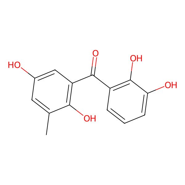 2D Structure of 2,2',3,5'-Tetrahydroxy-3'-methylbenzophenone
