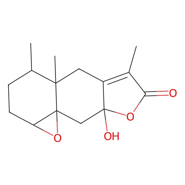 2D Structure of (1S,3R,9R,10S,13R)-3-hydroxy-6,9,10-trimethyl-4,14-dioxatetracyclo[7.5.0.01,13.03,7]tetradec-6-en-5-one