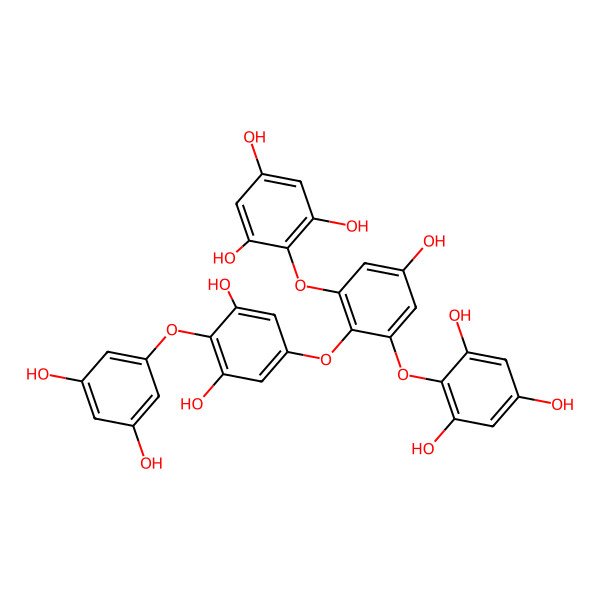 2D Structure of 2-[2-[4-(3,5-Dihydroxyphenoxy)-3,5-dihydroxyphenoxy]-5-hydroxy-3-(2,4,6-trihydroxyphenoxy)phenoxy]benzene-1,3,5-triol
