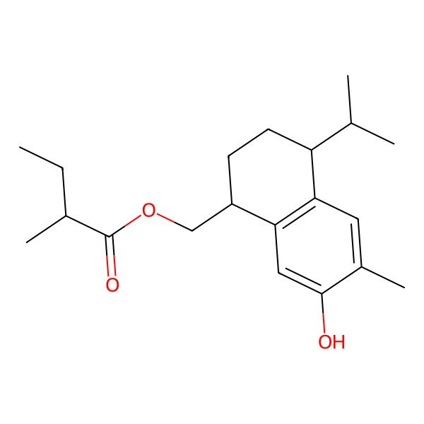 2D Structure of [(1R,4S)-7-hydroxy-6-methyl-4-propan-2-yl-1,2,3,4-tetrahydronaphthalen-1-yl]methyl (2R)-2-methylbutanoate