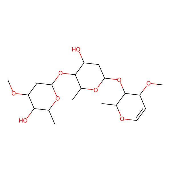 2D Structure of (2R,3R,4R,6R)-3-[(2S,4R,5R,6R)-5-hydroxy-4-methoxy-6-methyloxan-2-yl]oxy-6-[[(2R,3R,4S)-4-methoxy-2-methyl-3,4-dihydro-2H-pyran-3-yl]oxy]-2-methyloxan-4-ol
