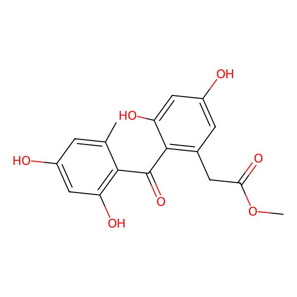 2D Structure of 2,2',4,4'-Tetrahyoxy-8'-methyl-6-methoxyacylethyldiphenylmethanone