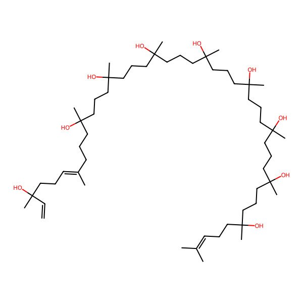 2D Structure of (3S,6E,11S,15S,19S,23S,27S,31S,35S,39S)-3,7,11,15,19,23,27,31,35,39,43-undecamethyltetratetraconta-1,6,42-triene-3,11,15,19,23,27,31,35,39-nonol