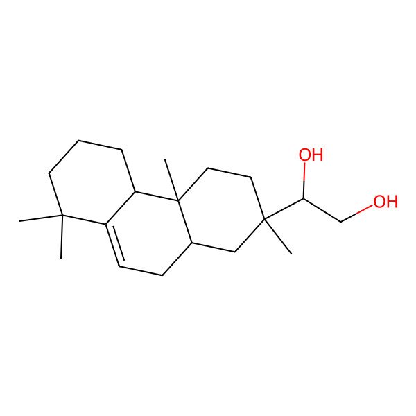 2D Structure of (1R)-1-[(2S,4aS,4bR,10aS)-2,4a,8,8-tetramethyl-3,4,4b,5,6,7,10,10a-octahydro-1H-phenanthren-2-yl]ethane-1,2-diol