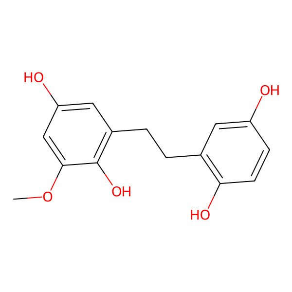 2D Structure of 2,2',5,5'-Tetrahydroxy-3-methoxybibenzyl