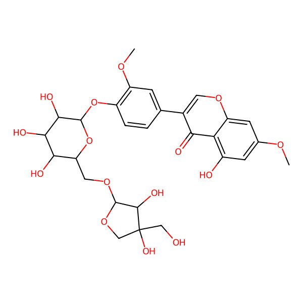 2D Structure of 3-[4-[6-[[3,4-Dihydroxy-4-(hydroxymethyl)oxolan-2-yl]oxymethyl]-3,4,5-trihydroxyoxan-2-yl]oxy-3-methoxyphenyl]-5-hydroxy-7-methoxychromen-4-one