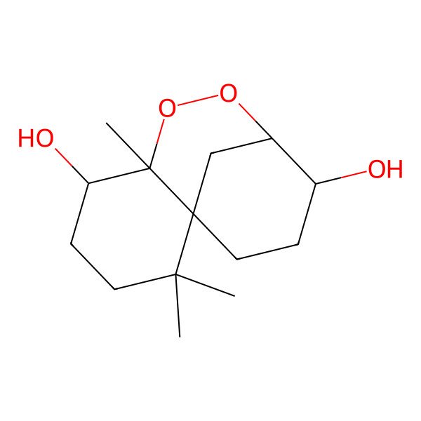 2D Structure of 2,2,6-Trimethyl-7,8-dioxatricyclo[7.3.1.01,6]tridecane-5,10-diol