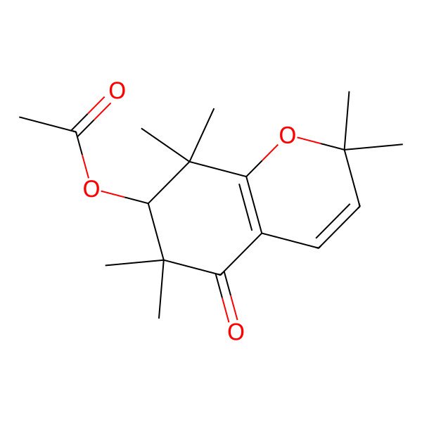 2D Structure of (2,2,6,6,8,8-hexamethyl-5-oxo-7H-chromen-7-yl) acetate 2D Structure of (2,2,6,6,8,8-hexamethyl-5-oxo-7H-chromen-7-yl) acetate