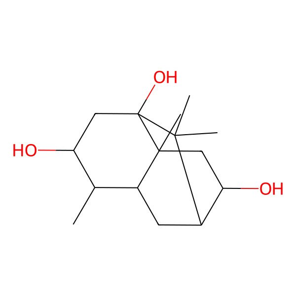 2D Structure of 2,2,6,8-Tetramethyltricyclo[5.3.1.03,8]undecane-3,5,10-triol