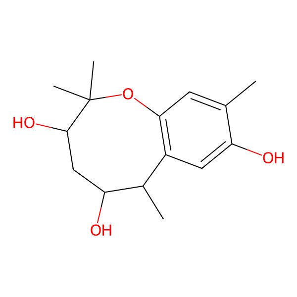 2D Structure of 2,2,6,9-Tetramethyl-3,4,5,6-tetrahydro-1-benzoxocine-3,5,8-triol 2D Structure of 2,2,6,9-Tetramethyl-3,4,5,6-tetrahydro-1-benzoxocine-3,5,8-triol