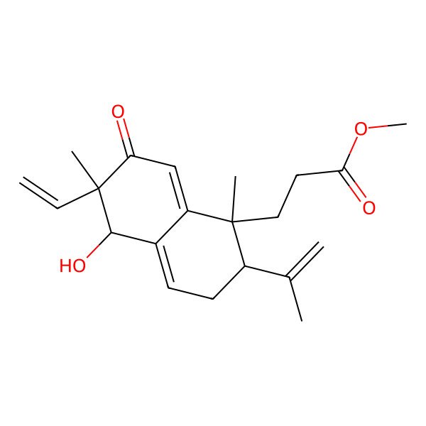 2D Structure of methyl 3-[(1R,2R,5S,6R)-6-ethenyl-5-hydroxy-1,6-dimethyl-7-oxo-2-prop-1-en-2-yl-3,5-dihydro-2H-naphthalen-1-yl]propanoate