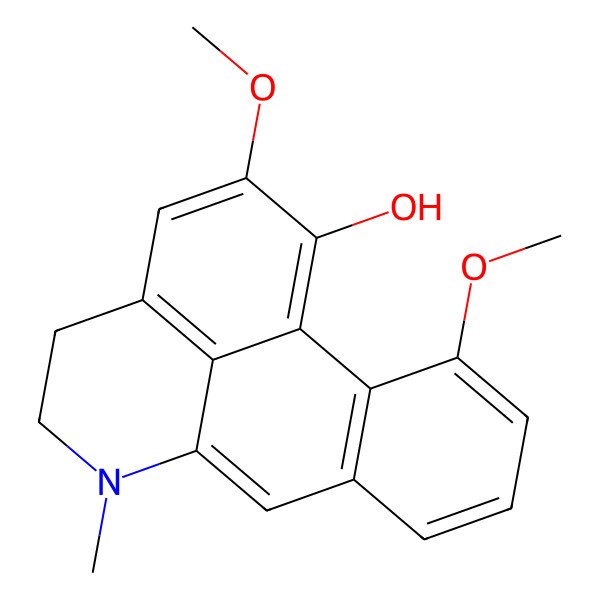 2D Structure of 3,15-Dimethoxy-10-methyl-10-azatetracyclo[7.7.1.02,7.013,17]heptadeca-1,3,5,7,9(17),13,15-heptaen-16-ol