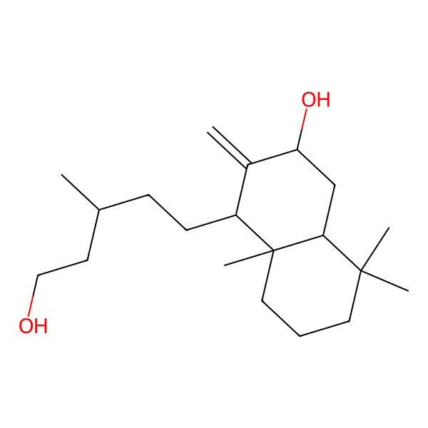 2D Structure of (2S,4R,4aS,8aS)-4-[(3S)-5-hydroxy-3-methylpentyl]-4a,8,8-trimethyl-3-methylidene-2,4,5,6,7,8a-hexahydro-1H-naphthalen-2-ol