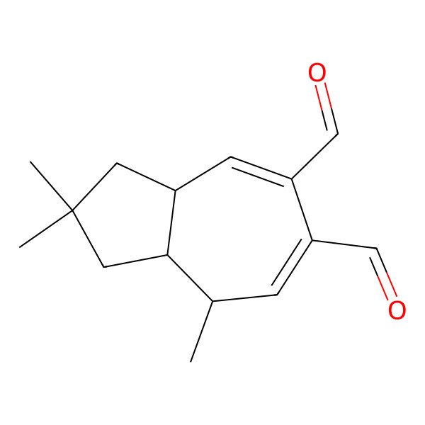 2D Structure of 2,2,8-Trimethyl-1,2,3,3a,8,8a-hexahydroazulene-5,6-dicarbaldehyde