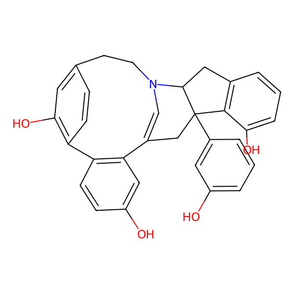 2D Structure of (10S,18S)-10-(3-hydroxyphenyl)-19-azahexacyclo[20.2.2.18,19.02,7.010,18.011,16]heptacosa-1(24),2(7),3,5,8(27),11(16),12,14,22,25-decaene-5,12,24-triol