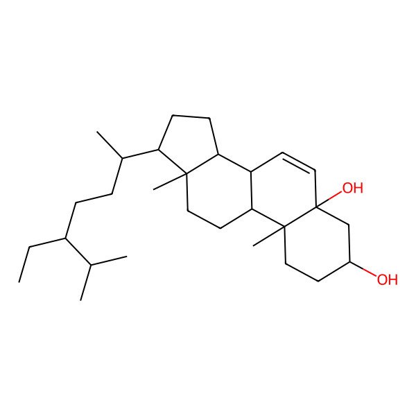 2D Structure of 17-(5-Ethyl-6-methylheptan-2-yl)-10,13-dimethyl-1,2,3,4,8,9,11,12,14,15,16,17-dodecahydrocyclopenta[a]phenanthrene-3,5-diol