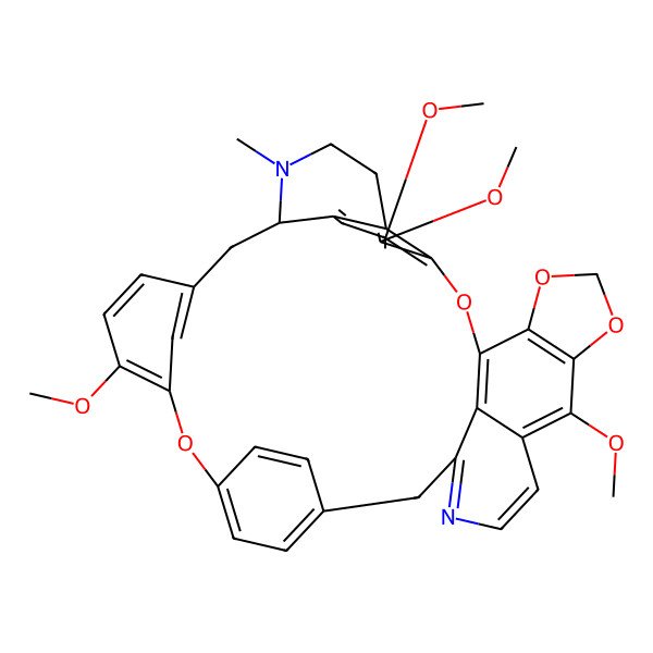 2D Structure of 8,17,18,30-Tetramethoxy-24-methyl-10,12,15,32-tetraoxa-4,24-diazaoctacyclo[31.2.2.13,7.127,31.09,13.016,21.020,25.014,39]nonatriaconta-1(35),3,5,7(39),8,13,16(21),17,19,27(38),28,30,33,36-tetradecaene
