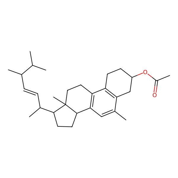 2D Structure of (22E,24R)-3-acetoxy-19(10-->6)-abeo-ergosta-5,7,9,22-tetraen-3beta-OL