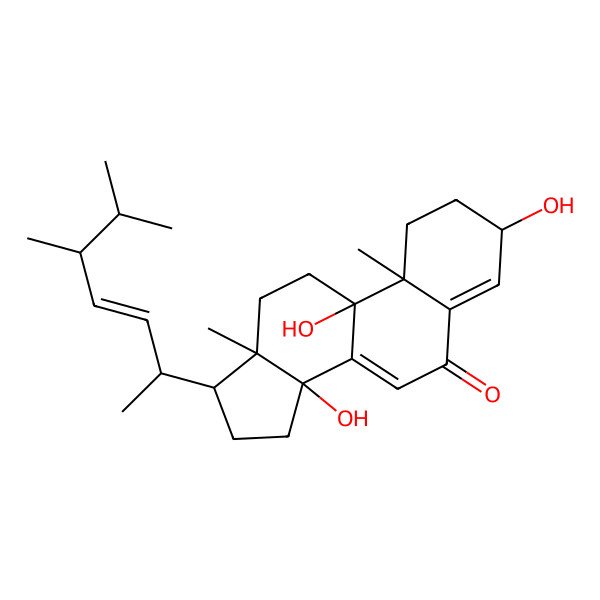 2D Structure of (22E,24R)-ergosta-4,7,22-trien-3beta,9alpha,14beta-trihydroxyl-6-one