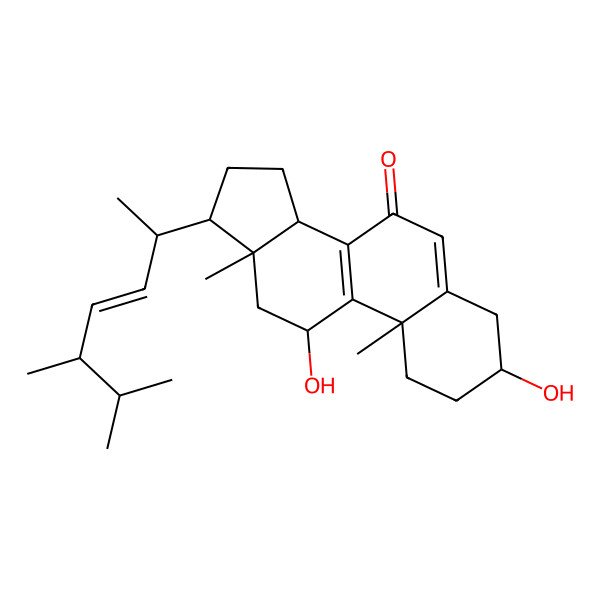 2D Structure of (22E,24R)-ergosta-5,8,22-trien-3beta,11alpha-dihydroxyl-7-one