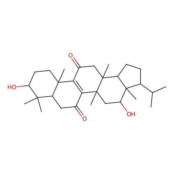 2D Structure of 4,9-Dihydroxy-3a,5a,8,8,11a,13a-hexamethyl-3-propan-2-yl-1,2,3,4,5,7,7a,9,10,11,13,13b-dodecahydrocyclopenta[a]chrysene-6,12-dione