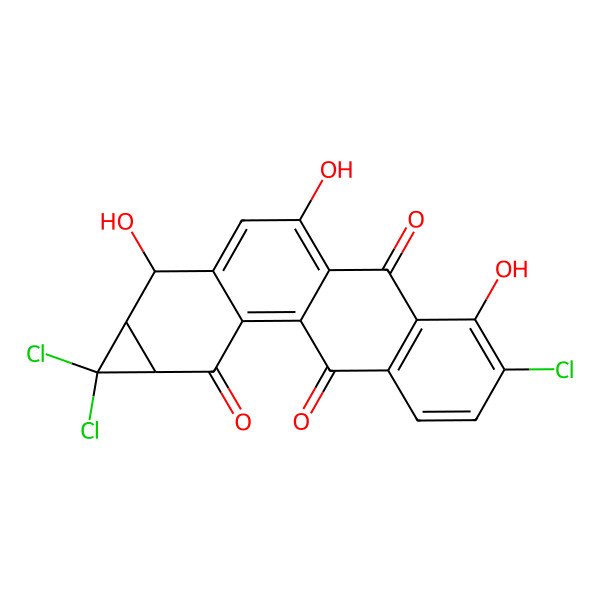 2D Structure of 5,5,15-Trichloro-7,10,14-trihydroxypentacyclo[9.8.0.02,8.04,6.013,18]nonadeca-1,8,10,13(18),14,16-hexaene-3,12,19-trione