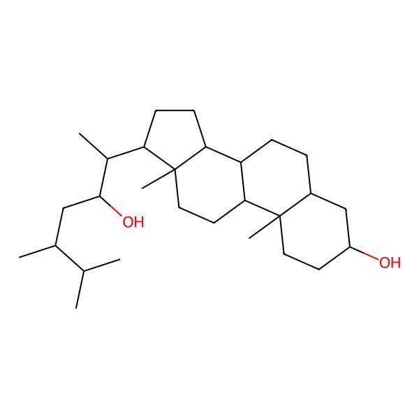 2D Structure of (22s)-5alpha-Ergostane-3alpha,22-diol