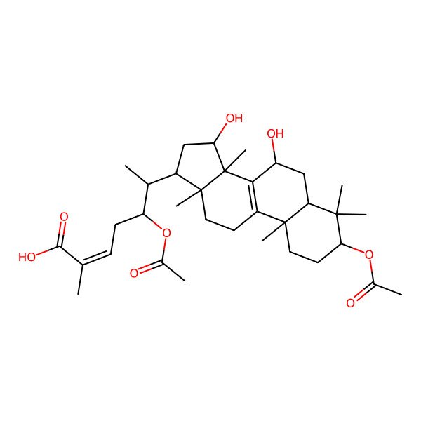 2D Structure of (22S,24E)-3beta,22-diacetoxy-7alpha,15alpha-dihydroxylanosta-8,24-dien-26-oic acid