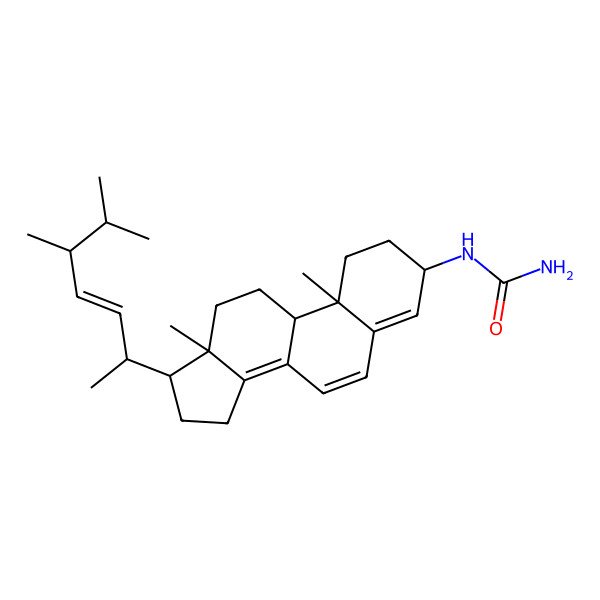 2D Structure of (22S,24R)-3alpha-ureido-ergosta-4,6,8(14),22-tetraene