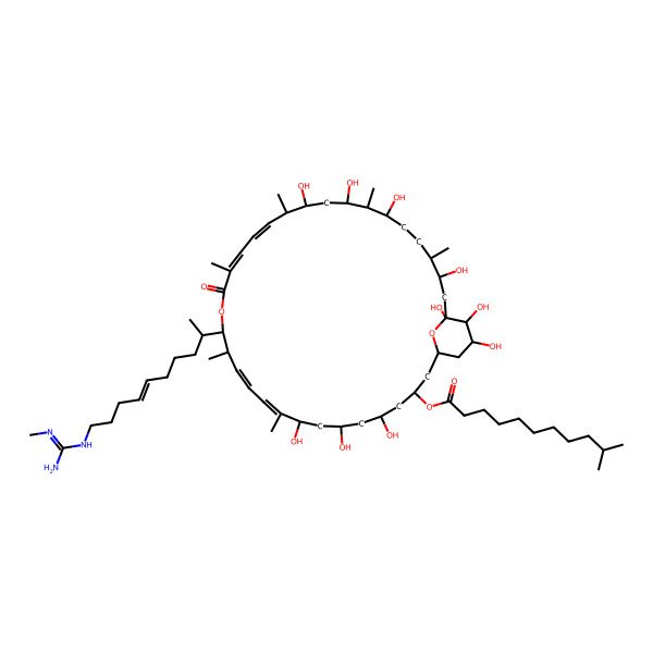 2D Structure of 23-(10-methyl)undecanoic acid demalonylazalomycin F4a ester