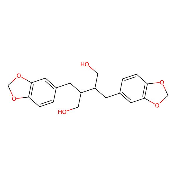 2D Structure of 2,3-Bis(1,3-benzodioxol-5-ylmethyl)butane-1,4-diol